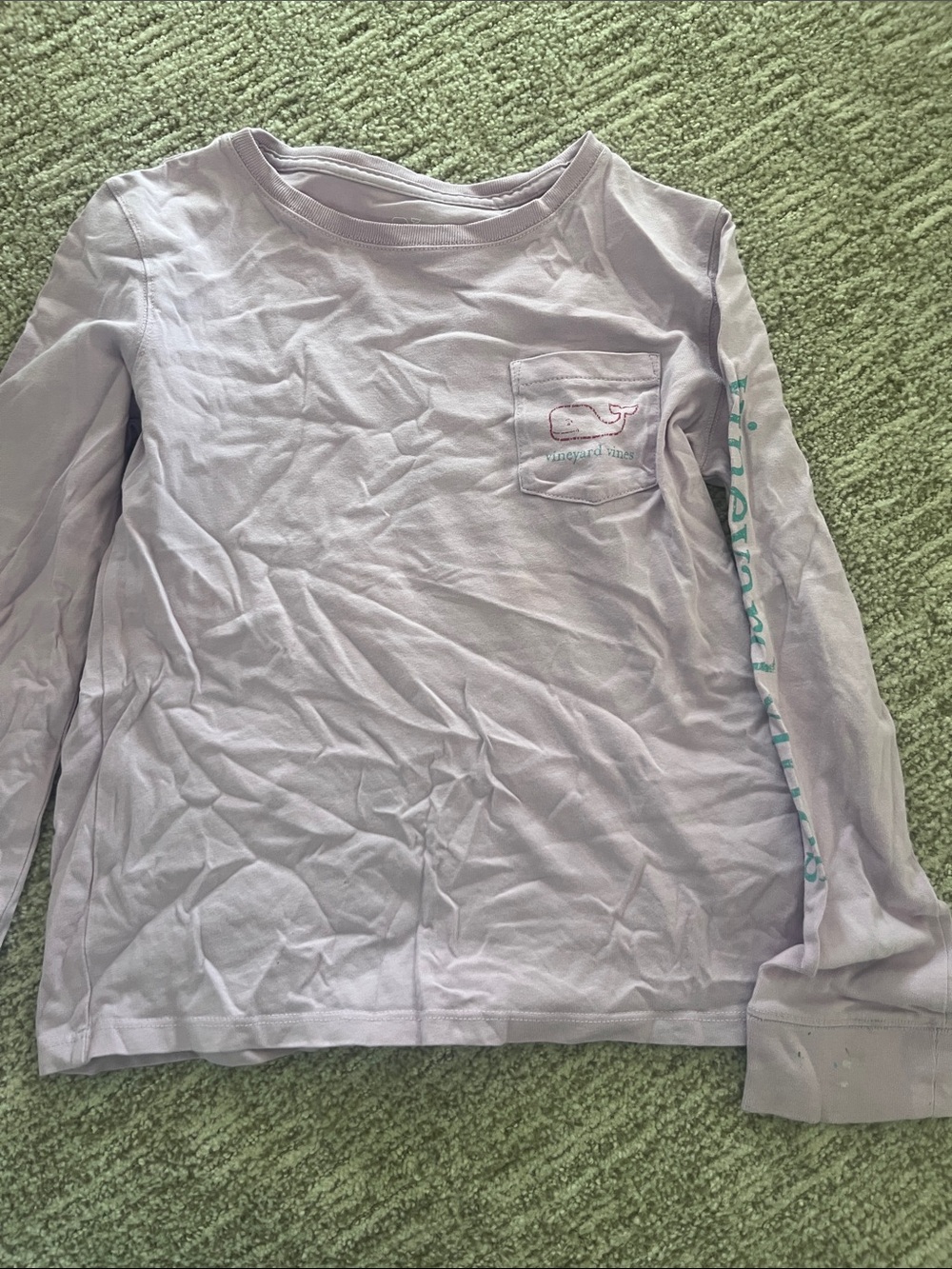 Kids Long-Sleeve Pocket Tee in Light Lavender - Vineyard Vines